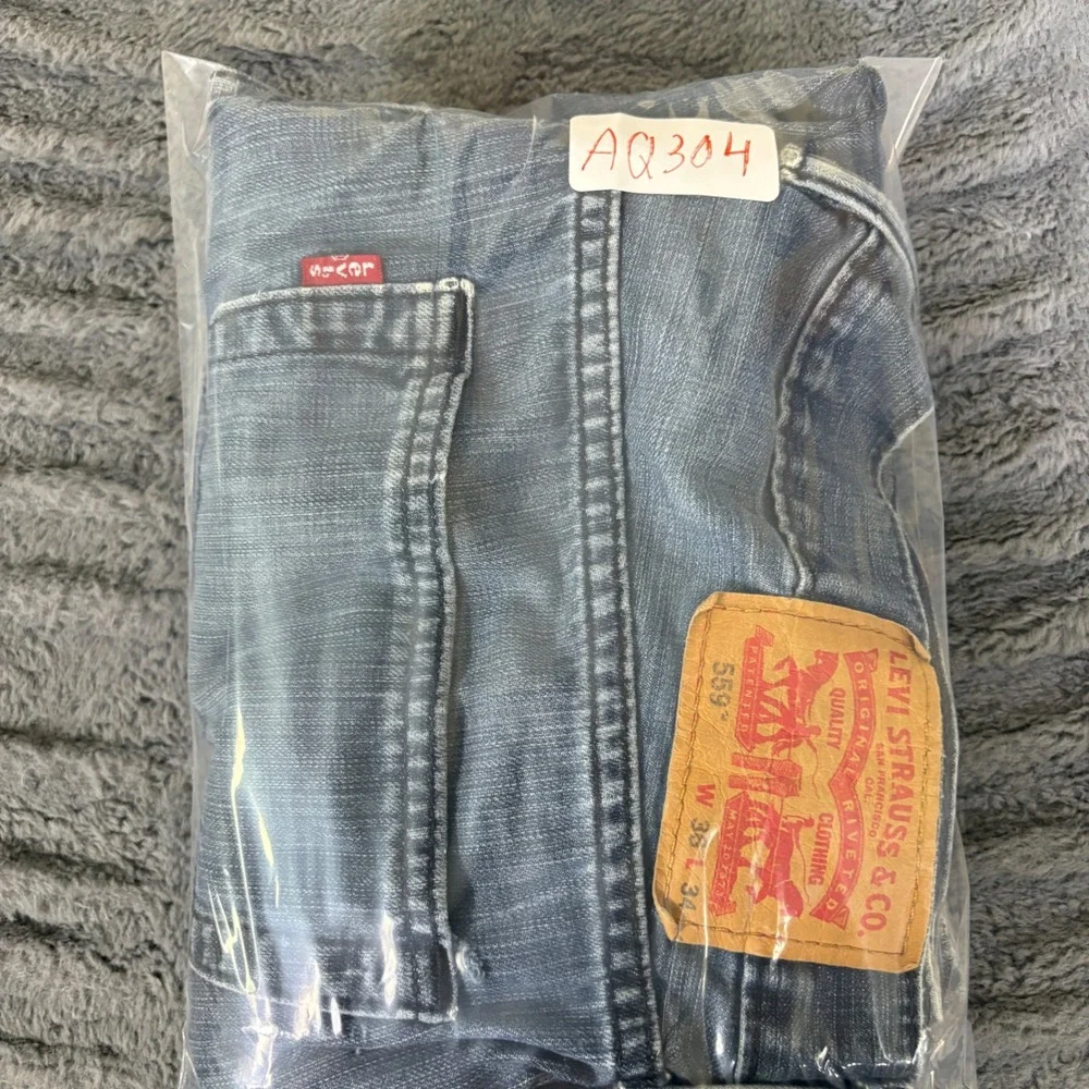 Levis 559 Relaxed Straight Jeans Mens 36x34 Blue Medium Wash Denim 559-0229